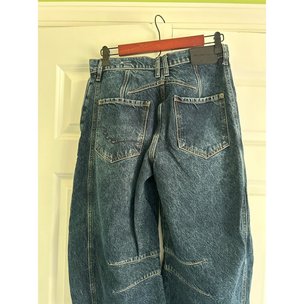 Free People We The Free Good Luck Barrel Jeans Mid Wash Denim Blue Size 25 - Picture 5 of 7
